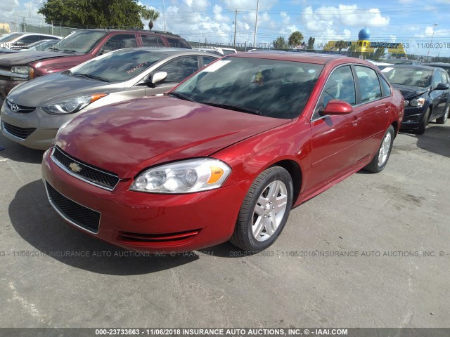 2G1WB5E38E1181437 - 2014 CHEVROLET IMPALA LIMITED LT RED photo 2