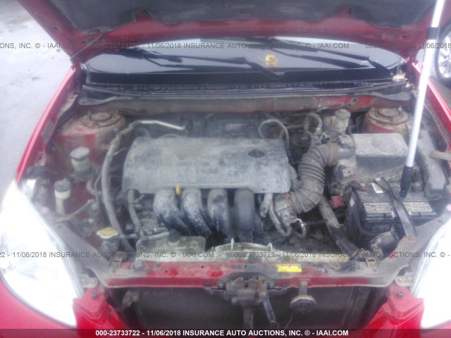2T1KR32E05C504716 - 2005 TOYOTA COROLLA MATRIX XR RED photo 10