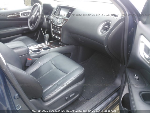 5N1AR2MN1EC652641 - 2014 NISSAN PATHFINDER S/SV/SL/PLATINUM BLUE photo 5