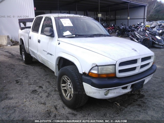 1B7GG2AX81S137808 - 2001 DODGE DAKOTA QUAD WHITE photo 1