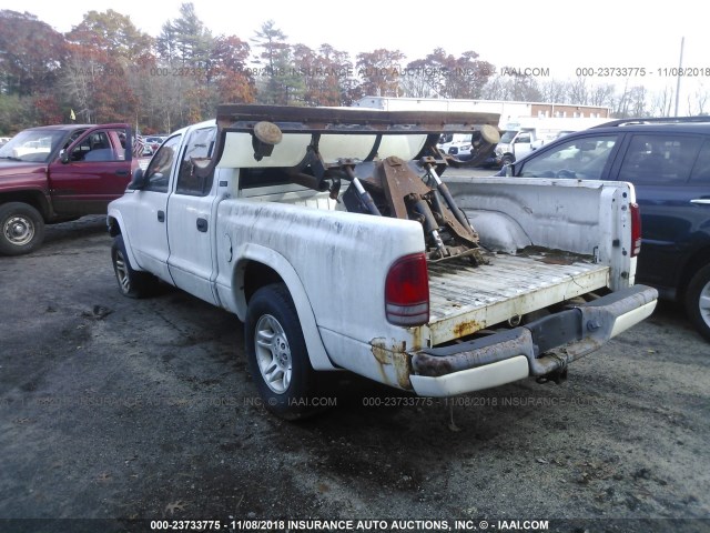 1B7GG2AX81S137808 - 2001 DODGE DAKOTA QUAD WHITE photo 3