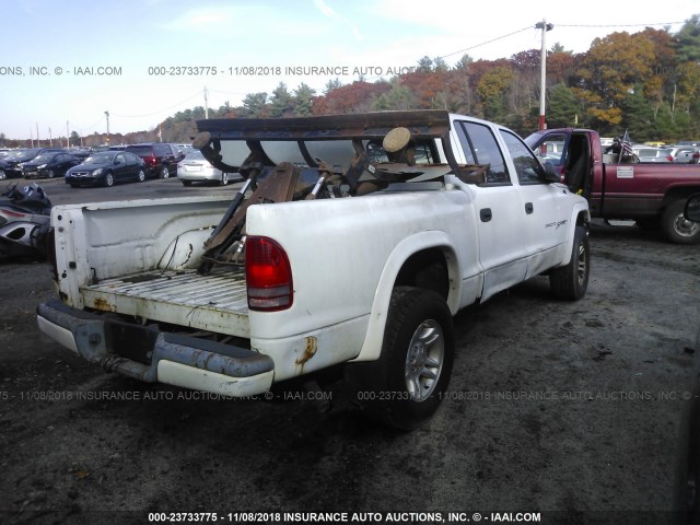 1B7GG2AX81S137808 - 2001 DODGE DAKOTA QUAD WHITE photo 4