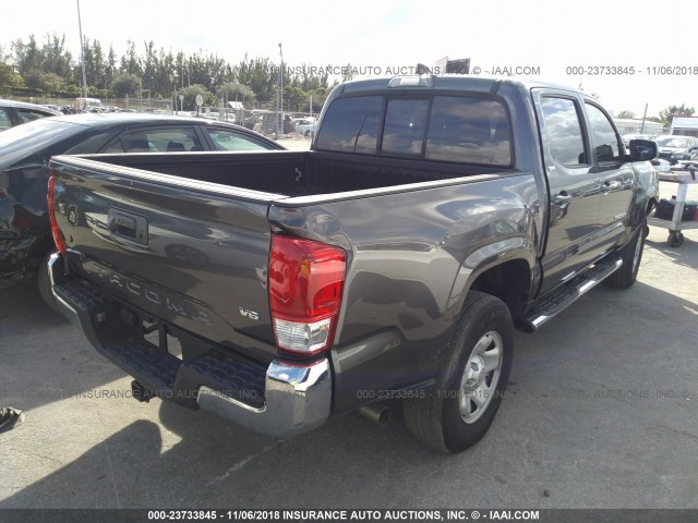 5TFAZ5CN0GX007904 - 2016 TOYOTA TACOMA DBL CAB/SR5/TRD SPORT/OR GRAY photo 4
