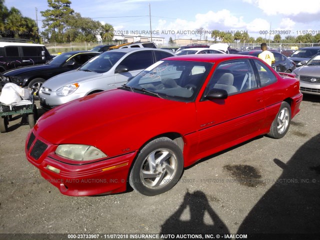 1G2NW15MXSC799684 - 1995 PONTIAC GRAND AM GT RED photo 2