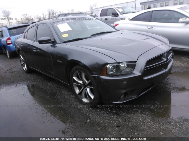 2C3CDXCT3EH253790 - 2014 DODGE CHARGER R/T GRAY photo 1