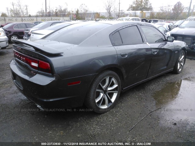 2C3CDXCT3EH253790 - 2014 DODGE CHARGER R/T GRAY photo 4
