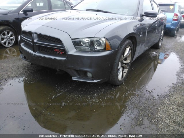 2C3CDXCT3EH253790 - 2014 DODGE CHARGER R/T GRAY photo 6