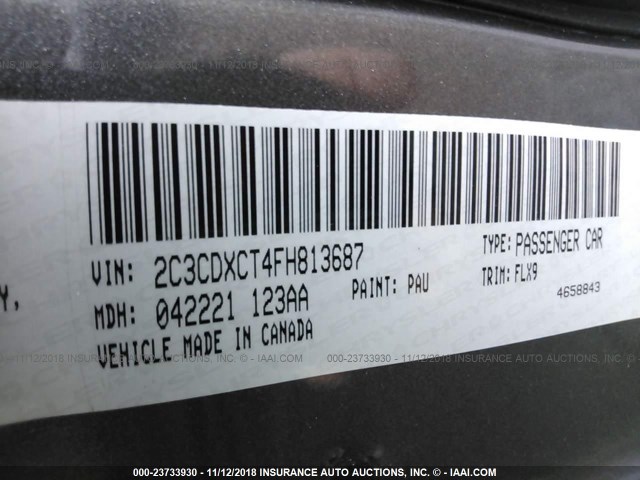 2C3CDXCT3EH253790 - 2014 DODGE CHARGER R/T GRAY photo 9