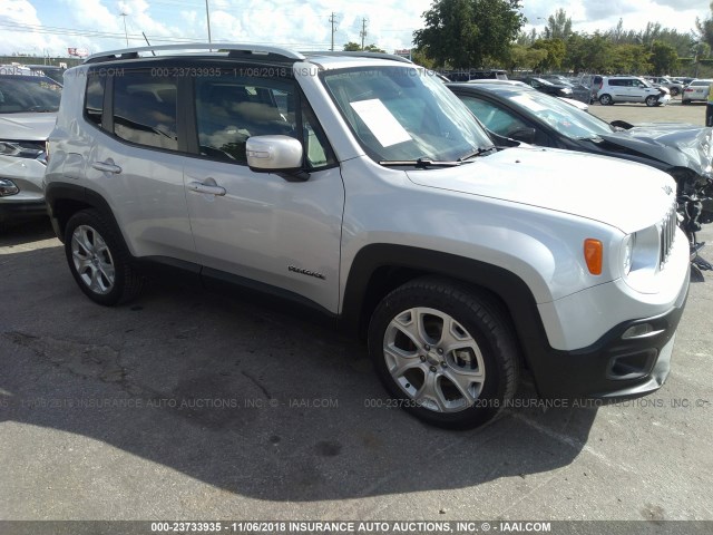 ZACCJADT2GPE01493 - 2016 JEEP RENEGADE LIMITED SILVER photo 1