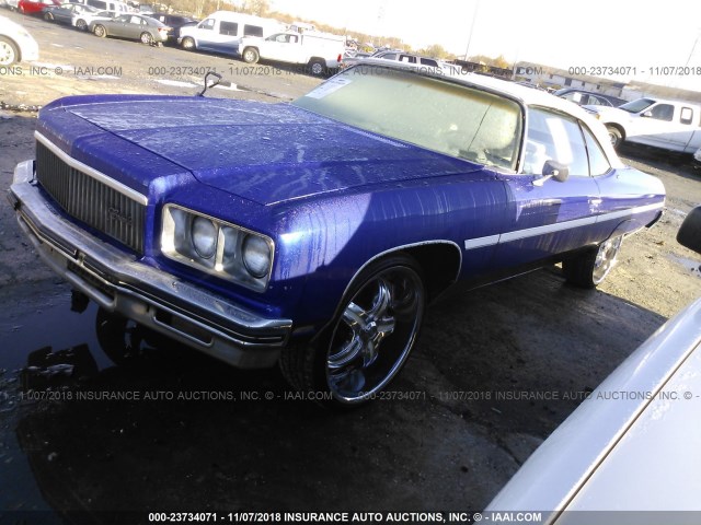 1N67H5Y208233 - 1975 CHEVROLET CAPRICE BLUE photo 2