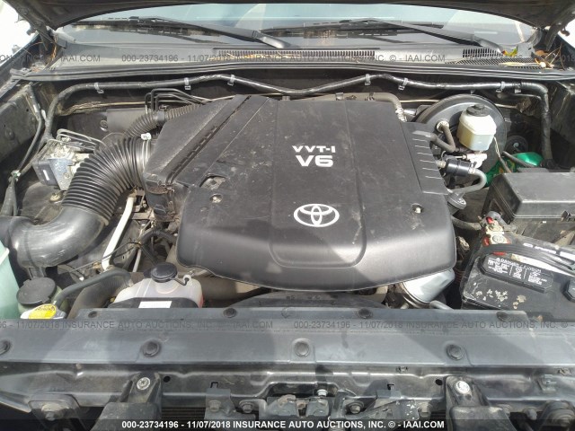 5TEJU62N46Z226829 - 2006 TOYOTA TACOMA DOUBLE CAB PRERUNNER BLACK photo 10