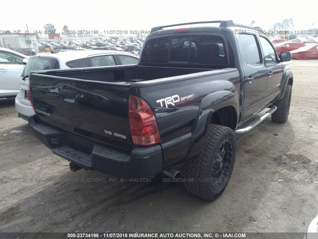 5TEJU62N46Z226829 - 2006 TOYOTA TACOMA DOUBLE CAB PRERUNNER BLACK photo 4