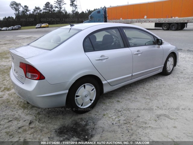 JHMFA36296S002164 - 2006 HONDA CIVIC HYBRID SILVER photo 4