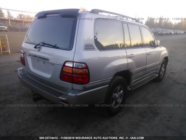 JTEHT05J922019113 - 2002 TOYOTA LAND CRUISER  SILVER photo 4