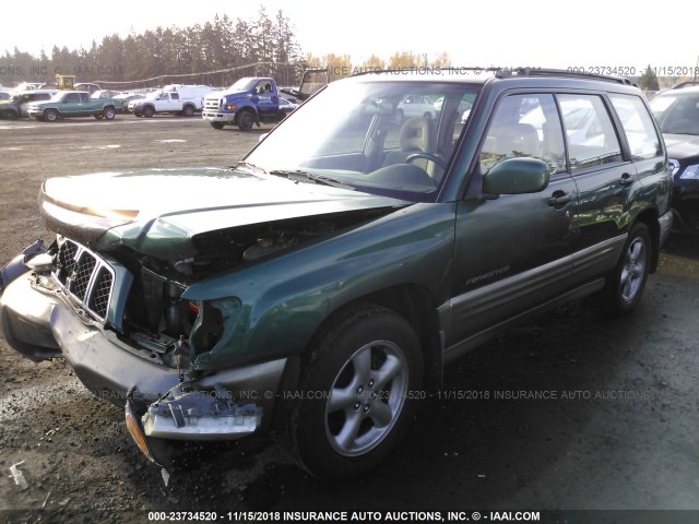 JF1SF65571H717468 - 2001 SUBARU FORESTER S GREEN photo 2
