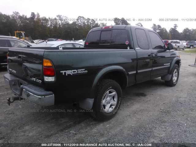 5TBBT48182S281882 - 2002 TOYOTA TUNDRA ACCESS CAB LIMITED GREEN photo 4