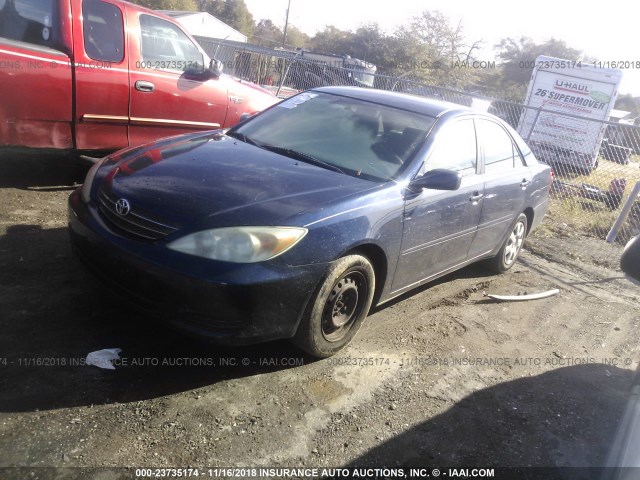 4T1BE32K24U338889 - 2004 TOYOTA CAMRY LE/XLE/SE BLUE photo 2