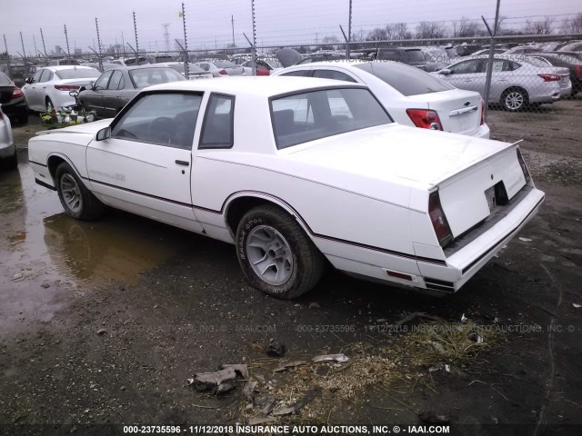 1G1GZ37G5GR154422 - 1986 CHEVROLET MONTE CARLO  WHITE photo 3