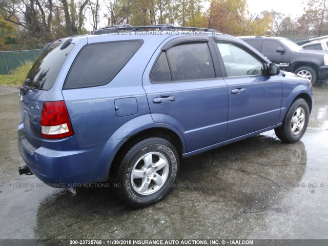 KNDJC733565575393 - 2006 KIA SORENTO EX/LX BLUE photo 4