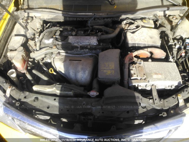 4T1BD1FK1CU019354 - 2012 TOYOTA CAMRY HYBRID/LE/XLE 黄色 照片 10