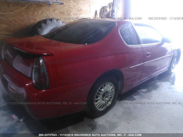 2G1WX12K839449181 - 2003 CHEVROLET MONTE CARLO SS წითელი ფოტო 4