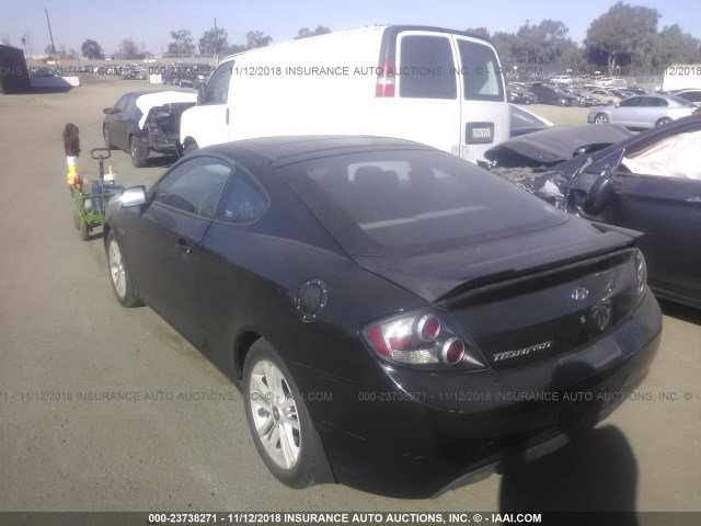 KMHHM66DX8U284046 - 2008 HYUNDAI TIBURON GS BLACK photo 3