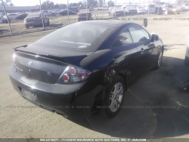 KMHHM66DX8U284046 - 2008 HYUNDAI TIBURON GS BLACK photo 4