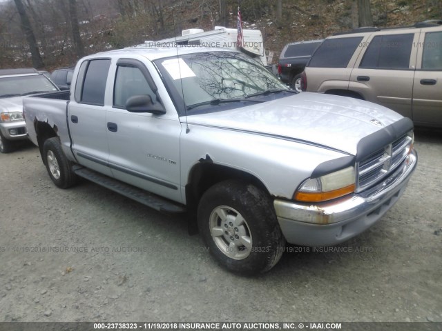 1B7GG2AX41S169770 - 2001 DODGE DAKOTA QUAD SILVER photo 1