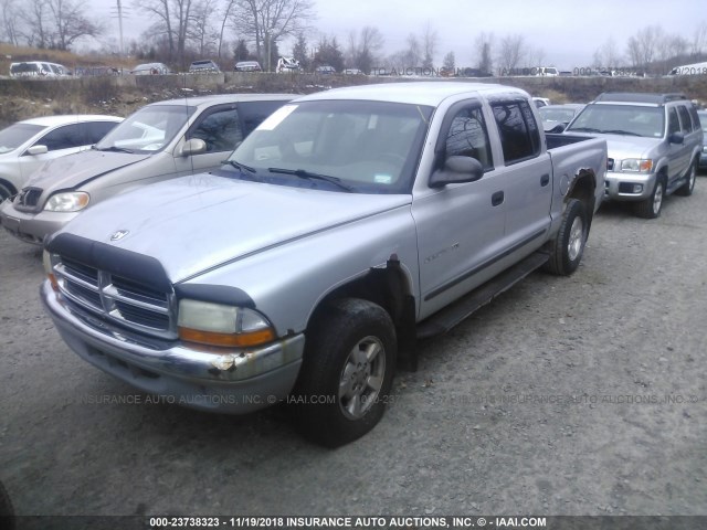 1B7GG2AX41S169770 - 2001 DODGE DAKOTA QUAD SILVER photo 2