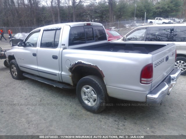 1B7GG2AX41S169770 - 2001 DODGE DAKOTA QUAD SILVER photo 3