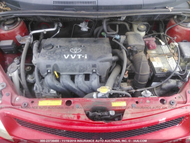 JTKKT624950094317 - 2005 TOYOTA SCION XA წითელი ფოტო 10