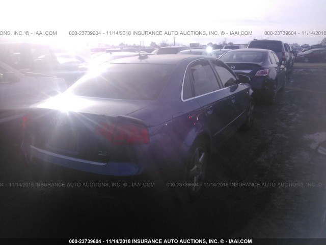 WAUDG68EX5A444761 - 2005 AUDI A4 3.2 QUATTRO BLUE photo 4