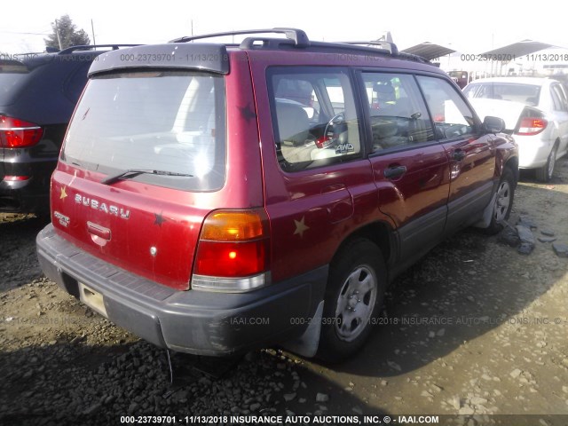 JF1SF6355XG730396 - 1999 SUBARU FORESTER L RED photo 4