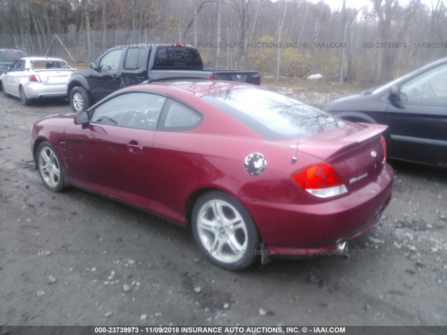 KMHHN65F65U170377 - 2005 HYUNDAI TIBURON GT RED photo 3