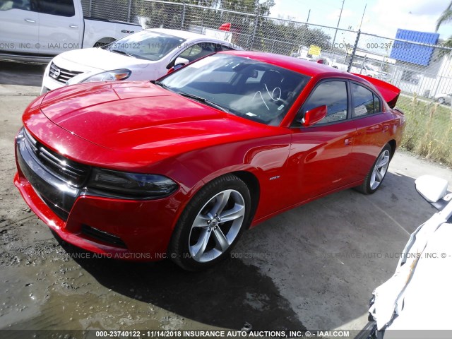 2C3CDXCT3JH205877 - 2018 DODGE CHARGER R/T RED photo 2