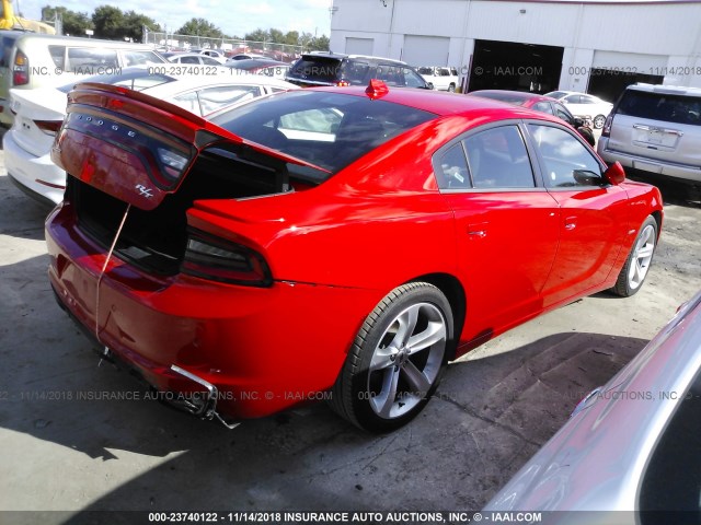 2C3CDXCT3JH205877 - 2018 DODGE CHARGER R/T RED photo 4