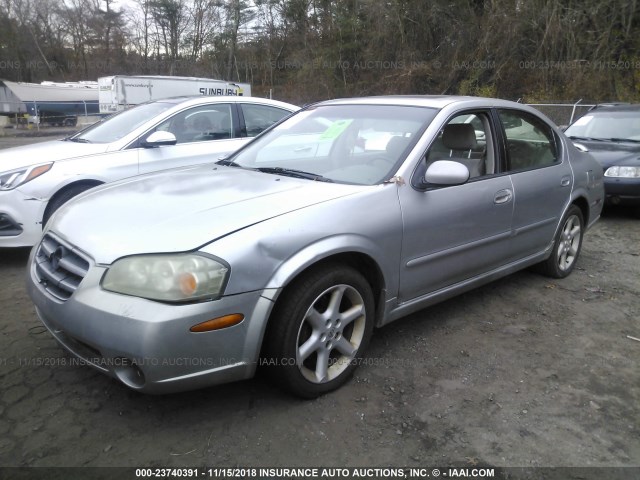 JN1DA31DX3T512033 - 2003 NISSAN MAXIMA GLE/GXE/SE SILVER photo 2