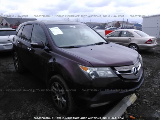 2HNYD28477H535661 - 2007 ACURA MDX TECHNOLOGY PURPLE photo 1