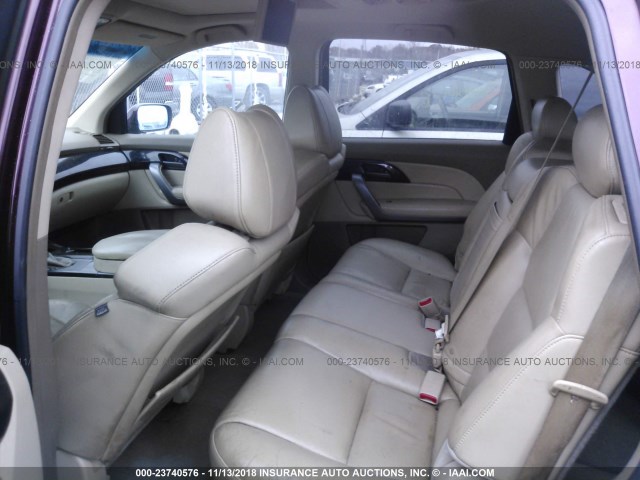 2HNYD28477H535661 - 2007 ACURA MDX TECHNOLOGY PURPLE photo 8