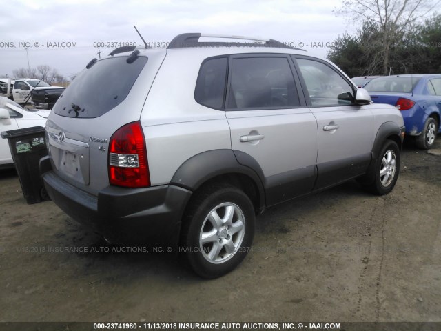 KM8JN12D35U058627 - 2005 HYUNDAI TUCSON GLS/LX SILVER photo 4