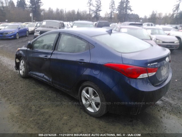 KMHDH4AE8DU537463 - 2013 HYUNDAI ELANTRA GLS/LIMITED BLUE photo 3