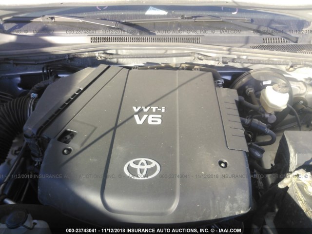 5TFTU4GN5BX003951 - 2011 TOYOTA TACOMA PRERUNNER ACCESS CAB SILVER photo 10