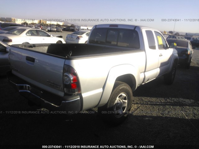 5TFTU4GN5BX003951 - 2011 TOYOTA TACOMA PRERUNNER ACCESS CAB SILVER photo 4