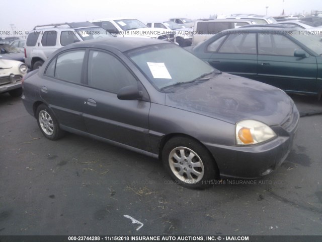 KNADC125256392178 - 2005 KIA RIO GRAY photo 1