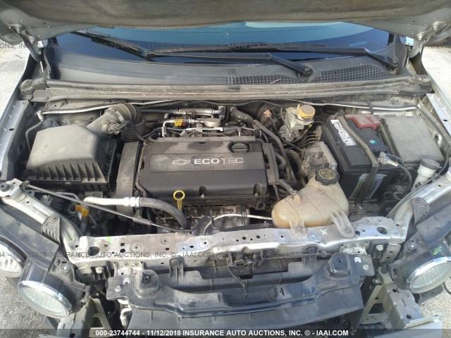 1G1JA5SH3C4201544 - 2012 CHEVROLET SONIC LS 银色 照片 10