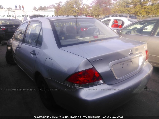 JA3AJ26E45U036241 - 2005 MITSUBISHI LANCER ES SILVER photo 3