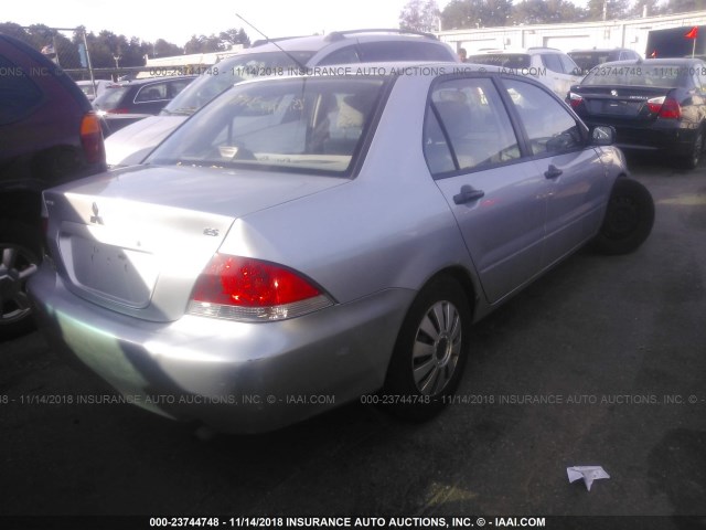 JA3AJ26E45U036241 - 2005 MITSUBISHI LANCER ES SILVER photo 4