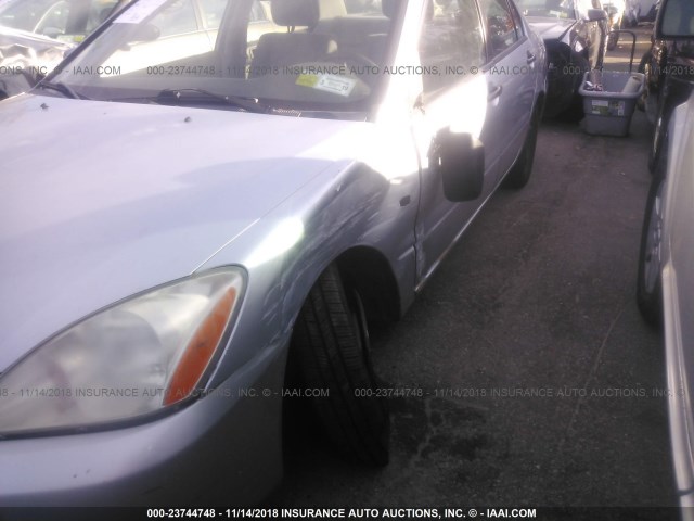 JA3AJ26E45U036241 - 2005 MITSUBISHI LANCER ES SILVER photo 6