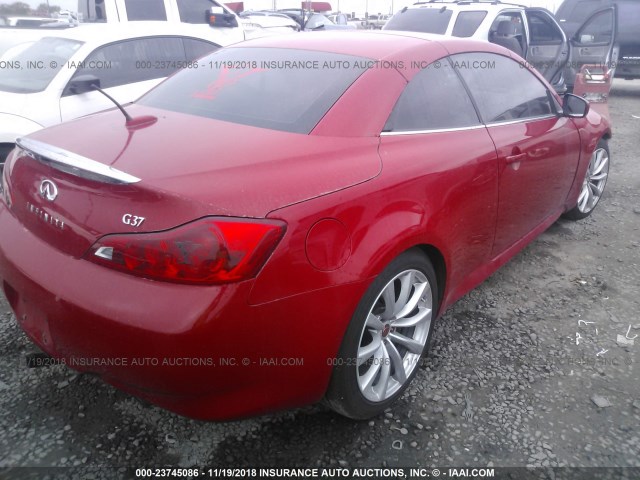 JNKCV66E89M722762 - 2009 INFINITI G37 SPORT RED photo 4