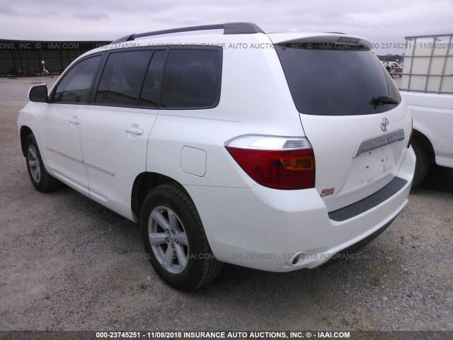 5TDKK3EH3AS018767 - 2010 TOYOTA HIGHLANDER SE WHITE photo 3